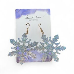 New Sweet Love Iridescent Snowflake Earrings